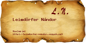Leimdörfer Nándor névjegykártya